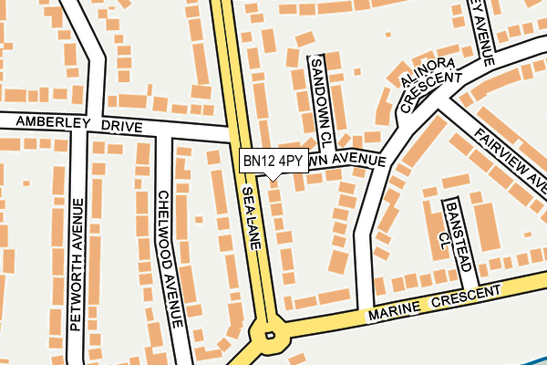 BN12 4PY map - OS OpenMap – Local (Ordnance Survey)
