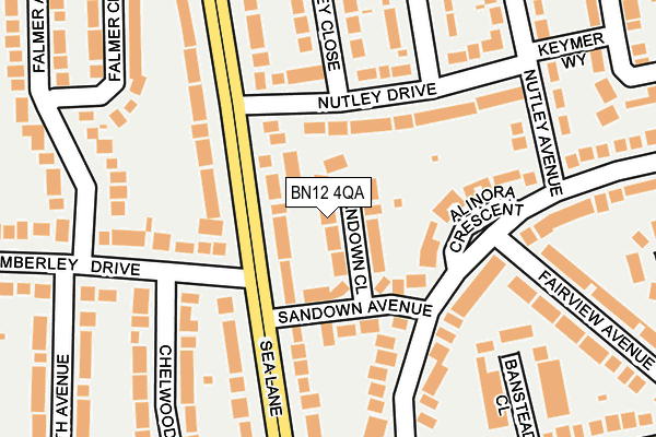 BN12 4QA map - OS OpenMap – Local (Ordnance Survey)
