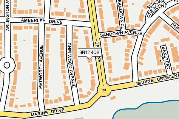 BN12 4QB map - OS OpenMap – Local (Ordnance Survey)