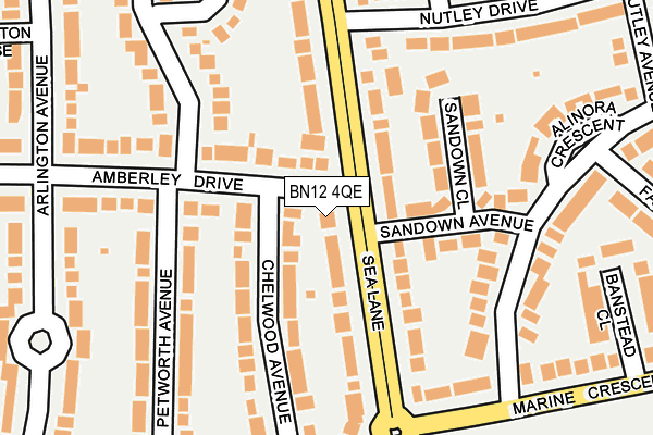 BN12 4QE map - OS OpenMap – Local (Ordnance Survey)