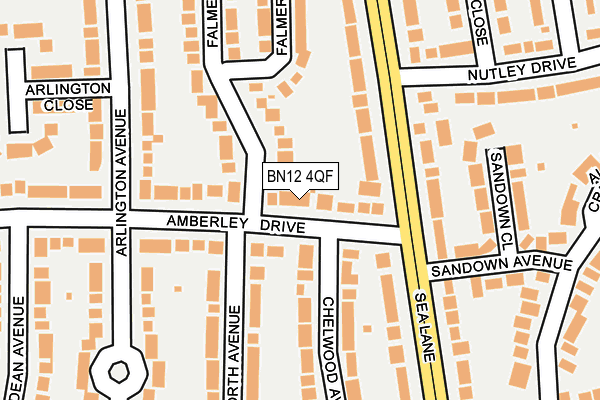 BN12 4QF map - OS OpenMap – Local (Ordnance Survey)
