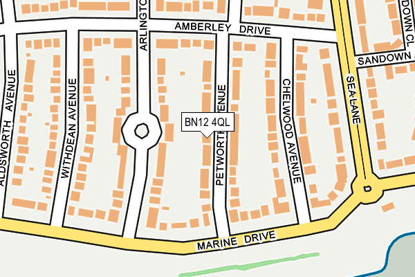 BN12 4QL map - OS OpenMap – Local (Ordnance Survey)