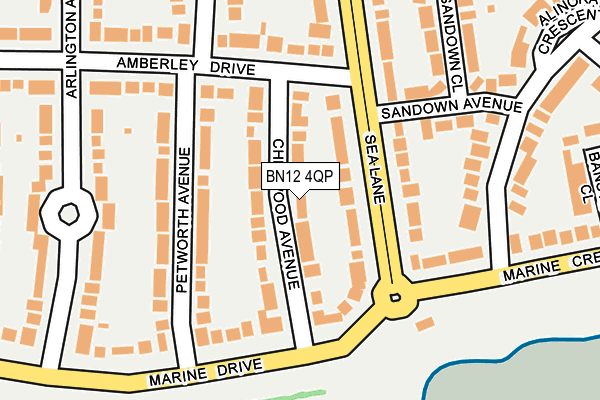 BN12 4QP map - OS OpenMap – Local (Ordnance Survey)