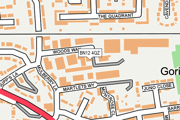 BN12 4QZ map - OS OpenMap – Local (Ordnance Survey)
