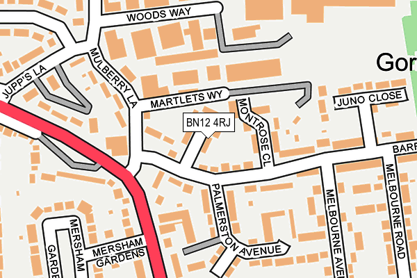BN12 4RJ map - OS OpenMap – Local (Ordnance Survey)