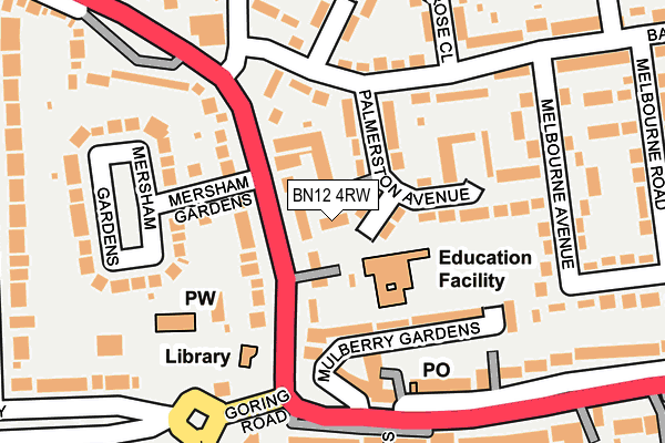 BN12 4RW map - OS OpenMap – Local (Ordnance Survey)