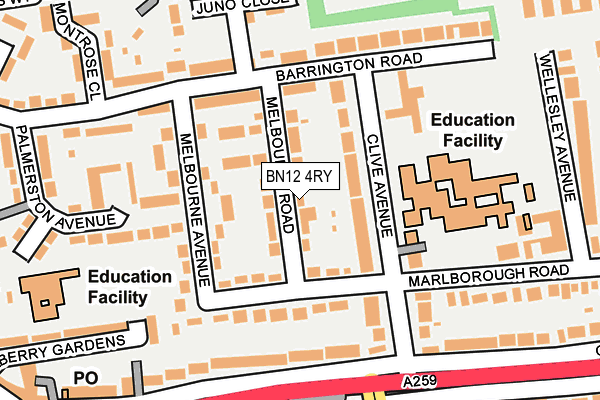 BN12 4RY map - OS OpenMap – Local (Ordnance Survey)