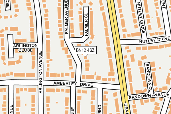 BN12 4SZ map - OS OpenMap – Local (Ordnance Survey)