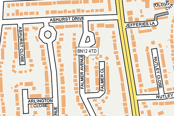 BN12 4TD map - OS OpenMap – Local (Ordnance Survey)