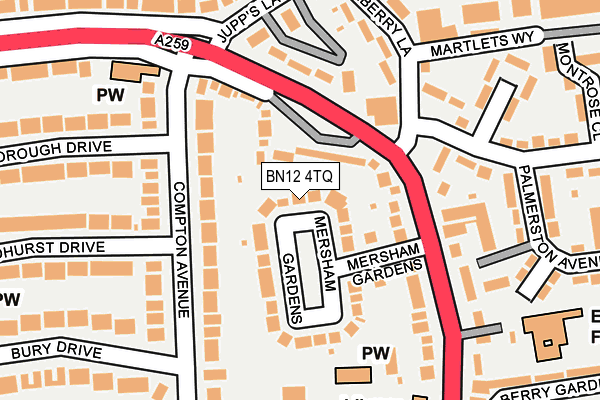 BN12 4TQ map - OS OpenMap – Local (Ordnance Survey)