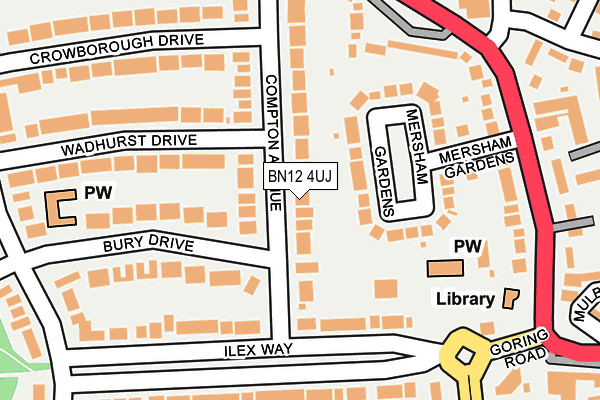 BN12 4UJ map - OS OpenMap – Local (Ordnance Survey)