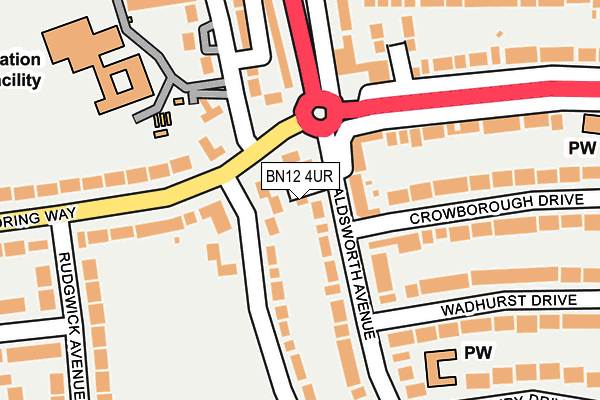BN12 4UR map - OS OpenMap – Local (Ordnance Survey)