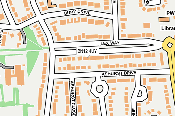 BN12 4UY map - OS OpenMap – Local (Ordnance Survey)