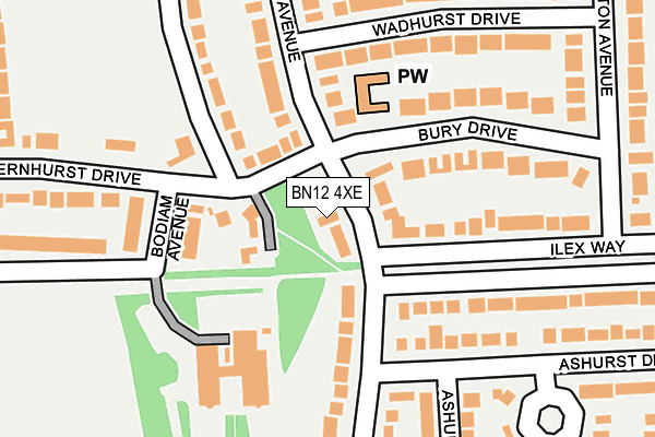 BN12 4XE map - OS OpenMap – Local (Ordnance Survey)