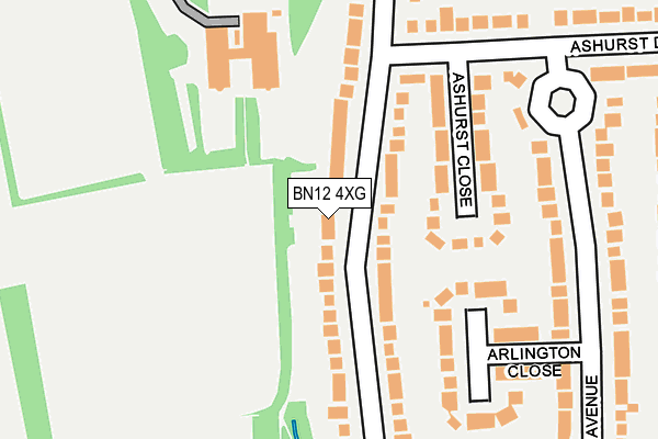 BN12 4XG map - OS OpenMap – Local (Ordnance Survey)