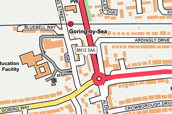 BN12 5AA map - OS OpenMap – Local (Ordnance Survey)
