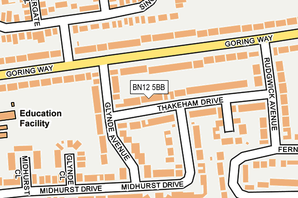 BN12 5BB map - OS OpenMap – Local (Ordnance Survey)
