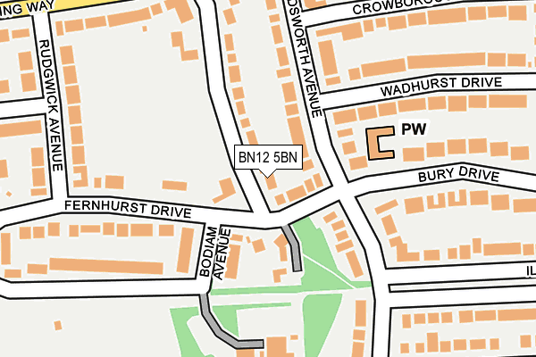 BN12 5BN map - OS OpenMap – Local (Ordnance Survey)