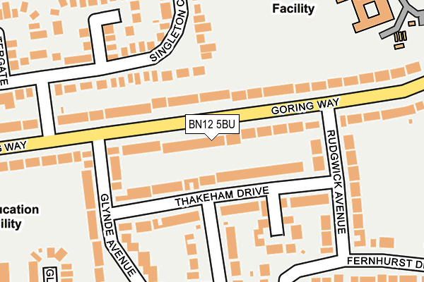 BN12 5BU map - OS OpenMap – Local (Ordnance Survey)