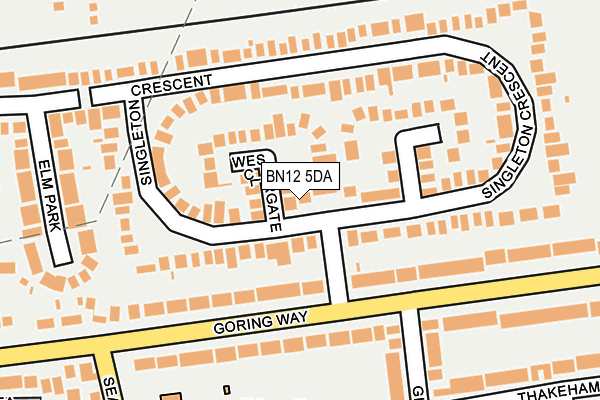 BN12 5DA map - OS OpenMap – Local (Ordnance Survey)