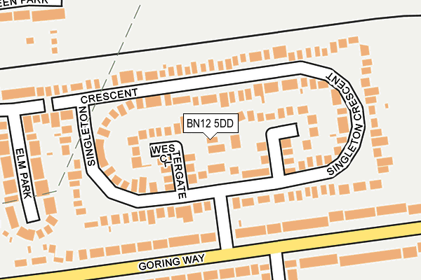 BN12 5DD map - OS OpenMap – Local (Ordnance Survey)