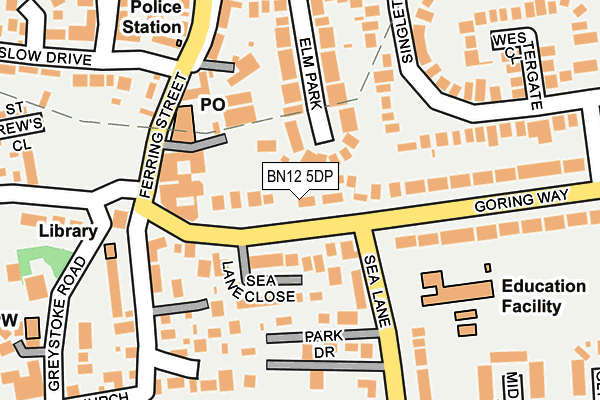 BN12 5DP map - OS OpenMap – Local (Ordnance Survey)