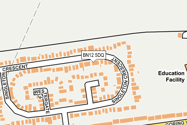 BN12 5DQ map - OS OpenMap – Local (Ordnance Survey)