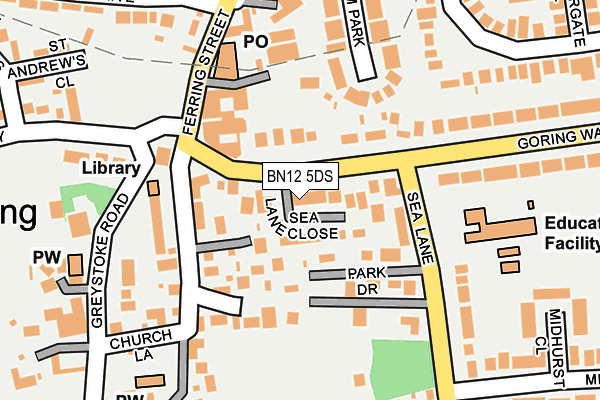 BN12 5DS map - OS OpenMap – Local (Ordnance Survey)