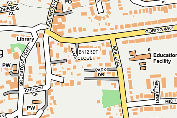 BN12 5DT map - OS OpenMap – Local (Ordnance Survey)