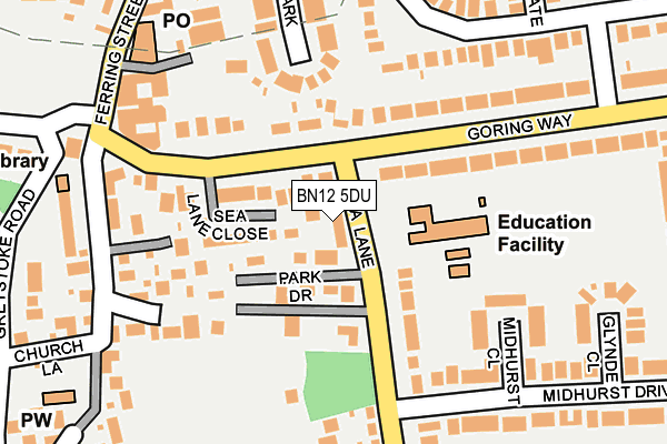 BN12 5DU map - OS OpenMap – Local (Ordnance Survey)