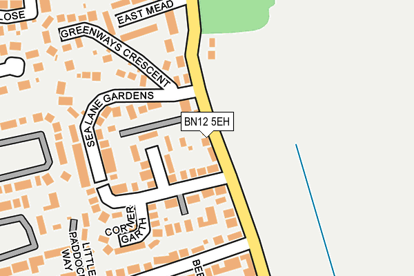 BN12 5EH map - OS OpenMap – Local (Ordnance Survey)