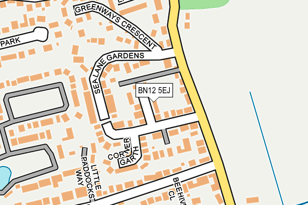 BN12 5EJ map - OS OpenMap – Local (Ordnance Survey)
