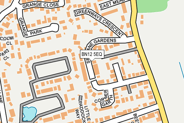 BN12 5EQ map - OS OpenMap – Local (Ordnance Survey)