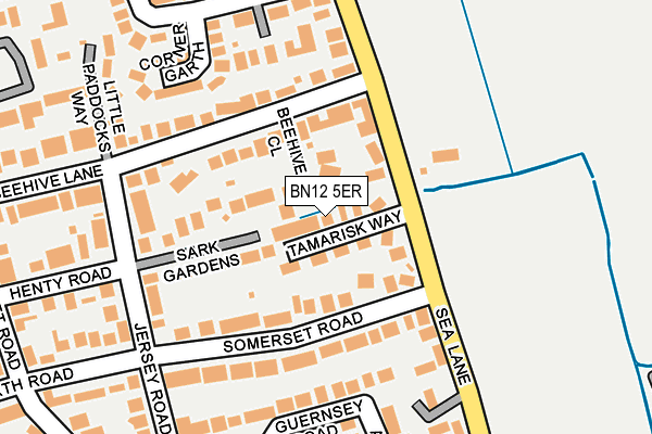 BN12 5ER map - OS OpenMap – Local (Ordnance Survey)