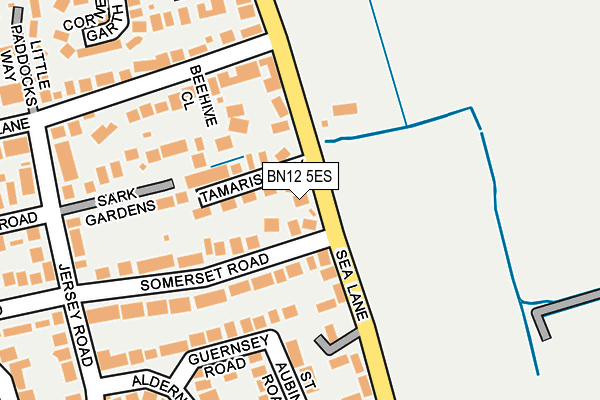 BN12 5ES map - OS OpenMap – Local (Ordnance Survey)