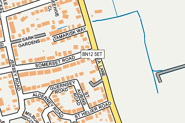 BN12 5ET map - OS OpenMap – Local (Ordnance Survey)