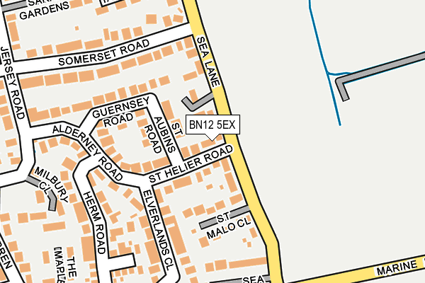 BN12 5EX map - OS OpenMap – Local (Ordnance Survey)