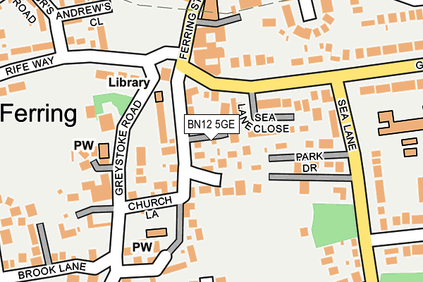 BN12 5GE map - OS OpenMap – Local (Ordnance Survey)