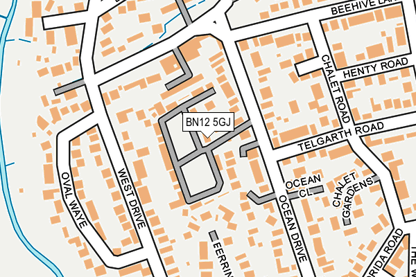 BN12 5GJ map - OS OpenMap – Local (Ordnance Survey)