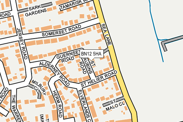 BN12 5HA map - OS OpenMap – Local (Ordnance Survey)