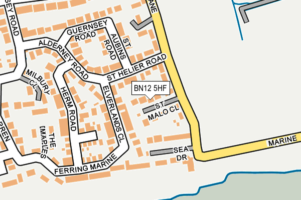 BN12 5HF map - OS OpenMap – Local (Ordnance Survey)
