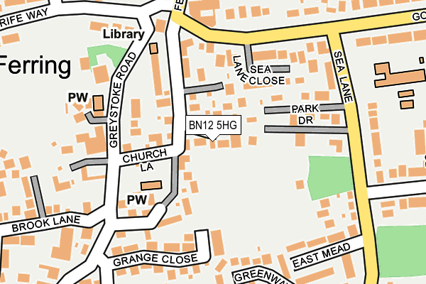 BN12 5HG map - OS OpenMap – Local (Ordnance Survey)