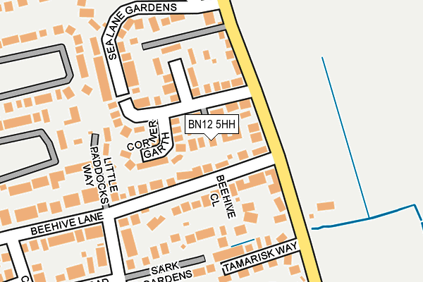 BN12 5HH map - OS OpenMap – Local (Ordnance Survey)