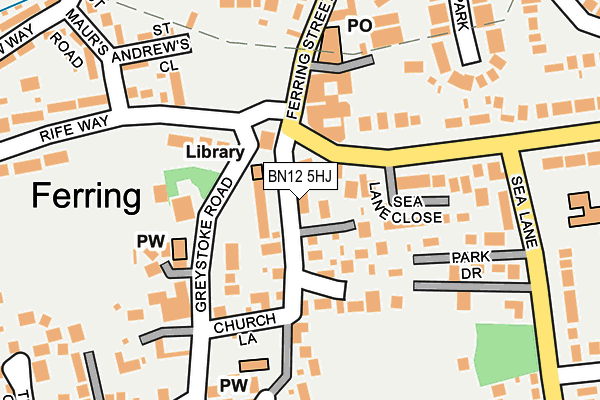 BN12 5HJ map - OS OpenMap – Local (Ordnance Survey)