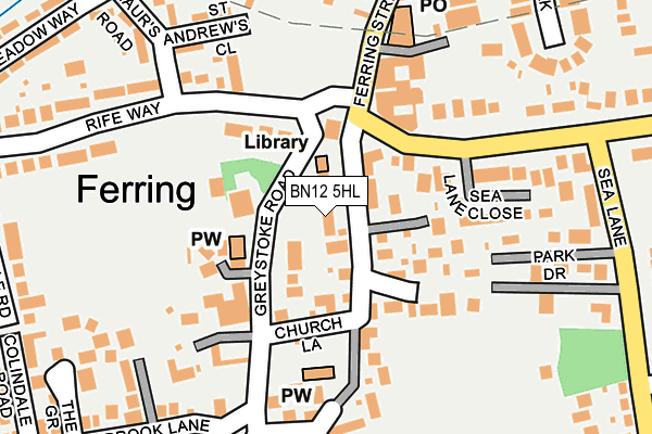 BN12 5HL map - OS OpenMap – Local (Ordnance Survey)