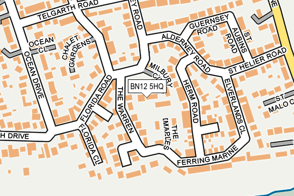 BN12 5HQ map - OS OpenMap – Local (Ordnance Survey)