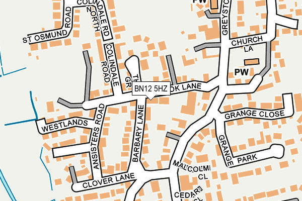 BN12 5HZ map - OS OpenMap – Local (Ordnance Survey)