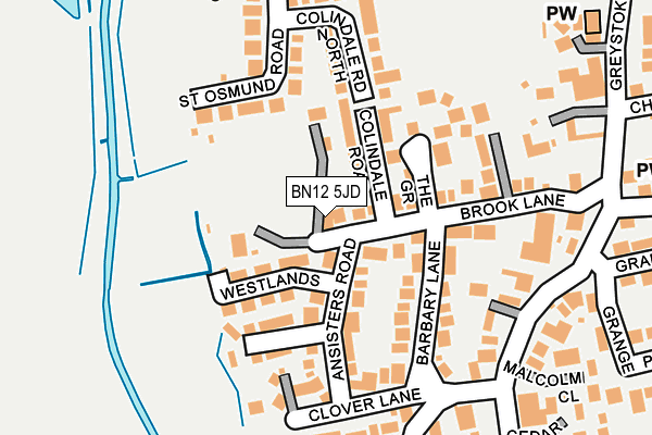 BN12 5JD map - OS OpenMap – Local (Ordnance Survey)