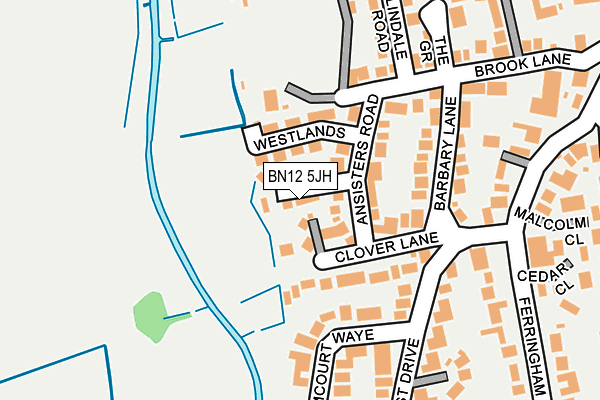 BN12 5JH map - OS OpenMap – Local (Ordnance Survey)