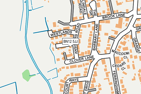 BN12 5JJ map - OS OpenMap – Local (Ordnance Survey)